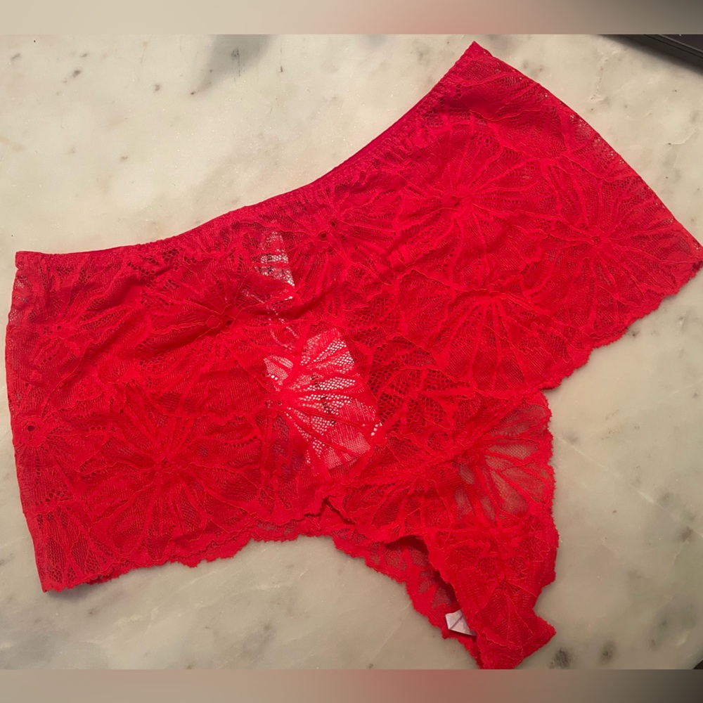 Designer Red Lace cheeky underwear - Women's Intimates